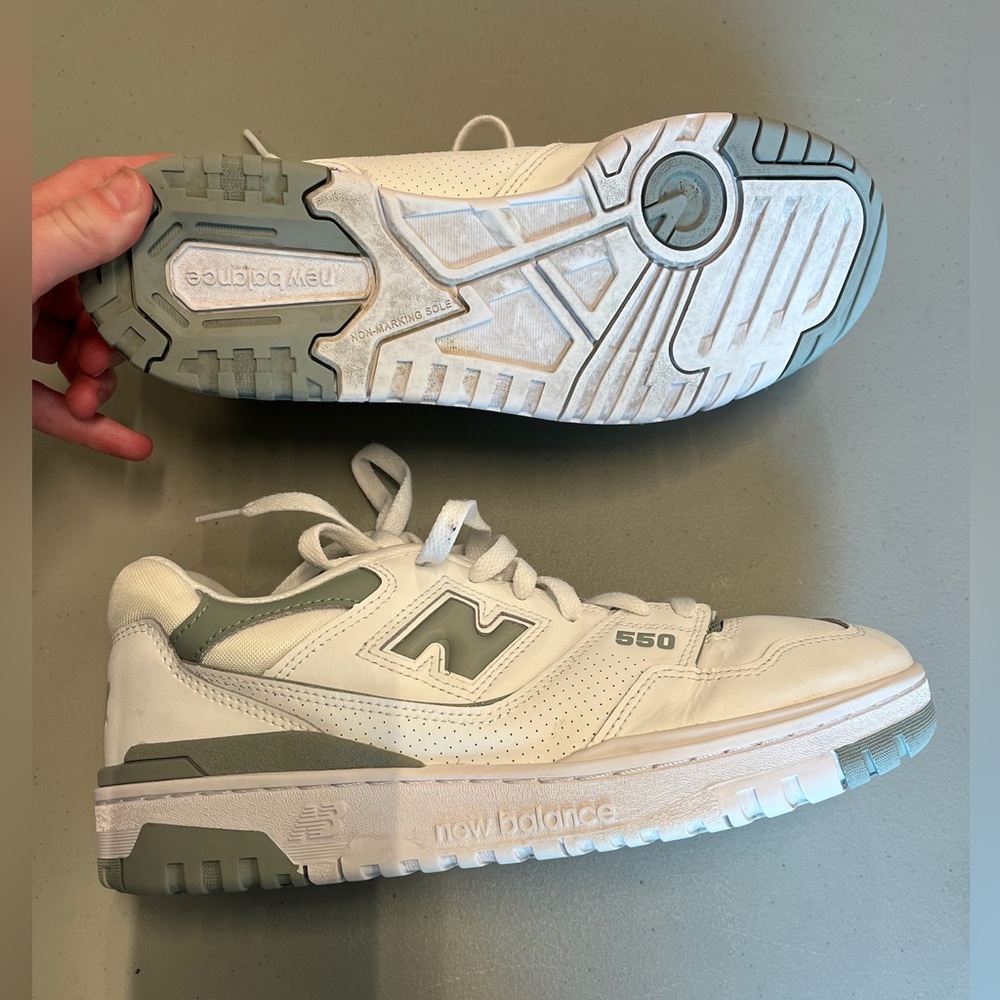 New Balance 550 White and Gray Athletic Shoes